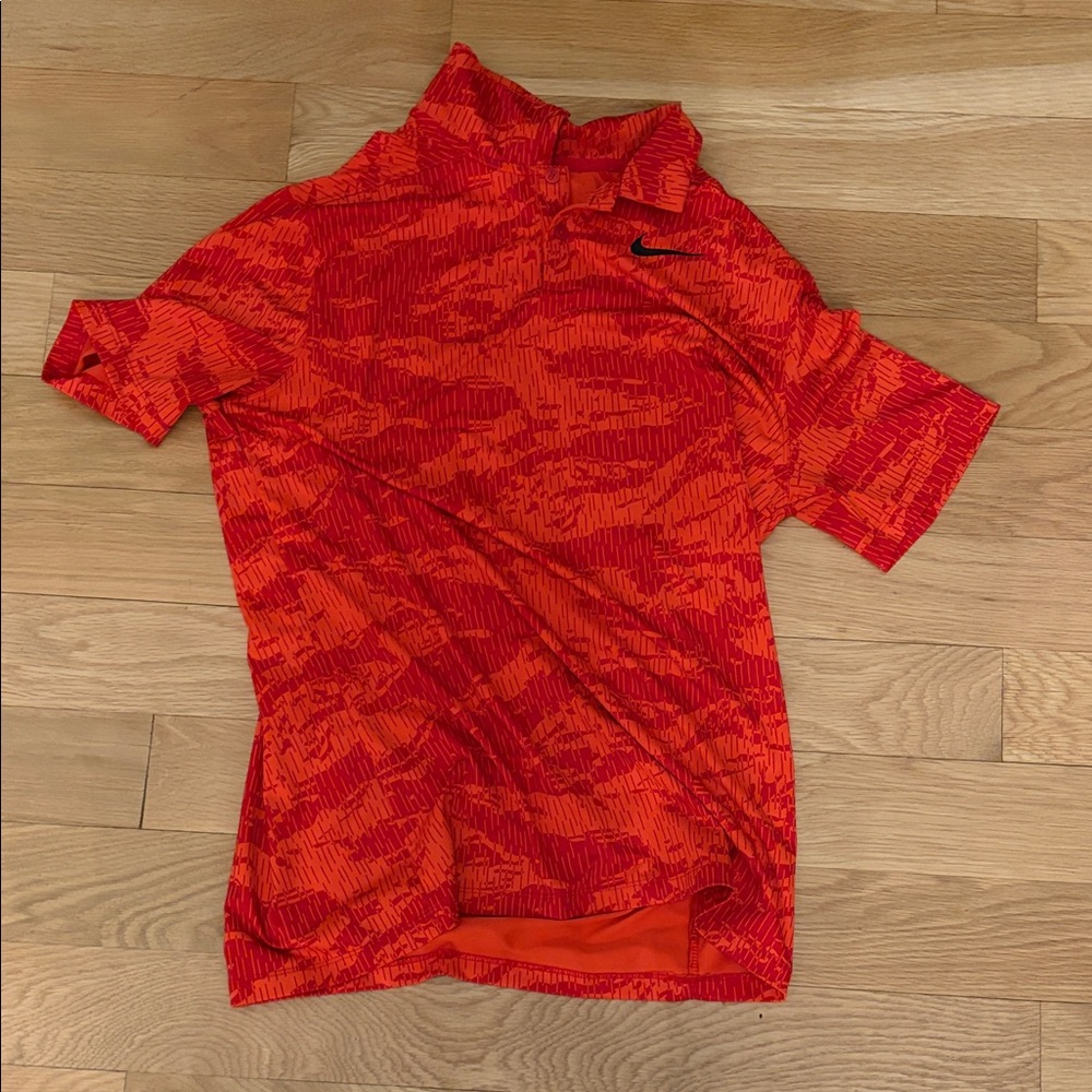 Nike Orange and Red Polo Shirt